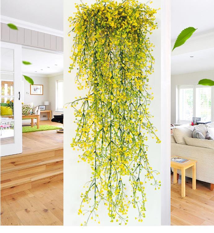 假花綠植掛壁新款花盆吊籃仿真金鐘柳壁掛植物客廳臥室牆壁裝飾品 樂樂百貨