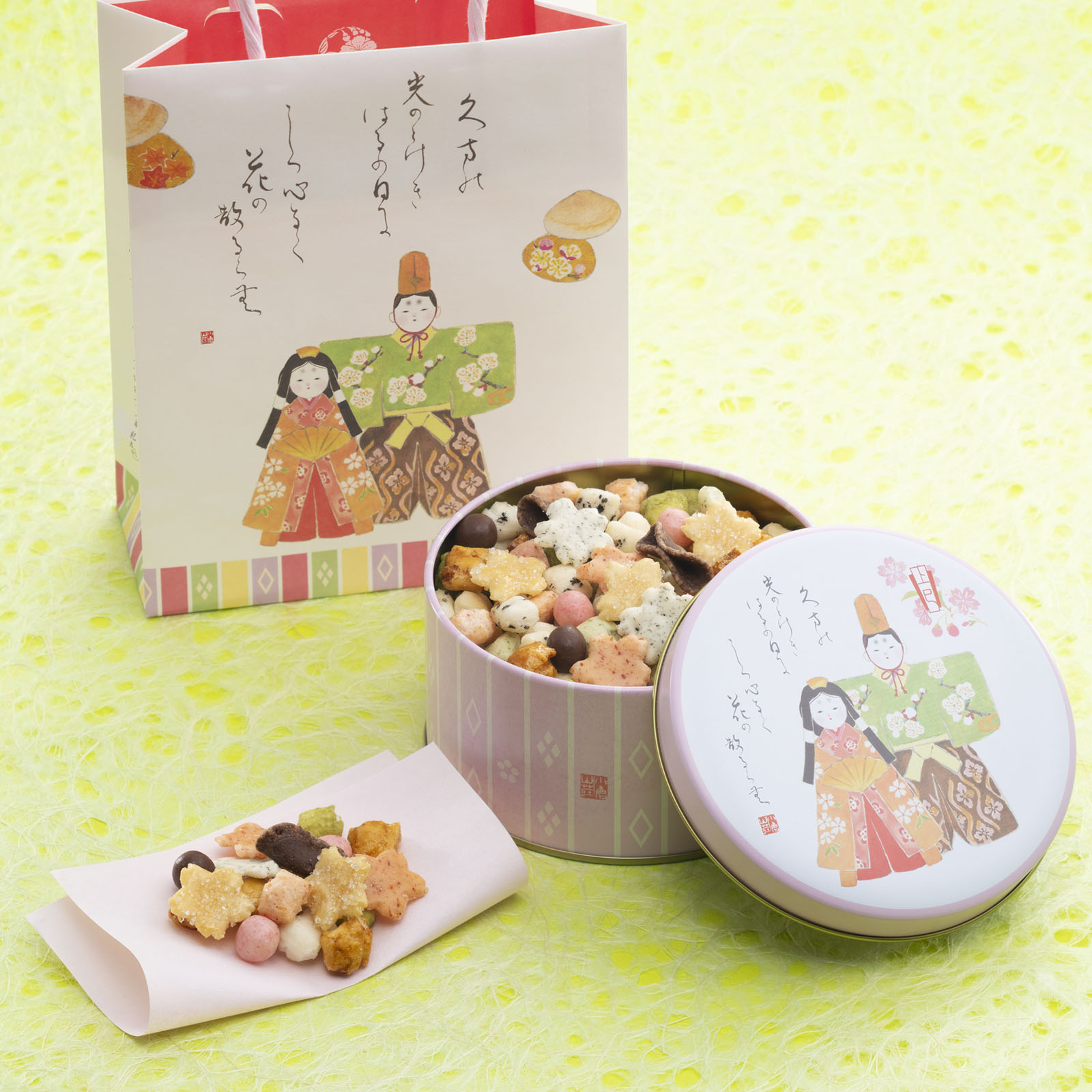 【預購】日本 小倉山莊  女兒節米果 女兒節 桃之節 十色 春季 限定 櫻花 綜合 米果 鐵盒 仙貝 附提袋 有發票