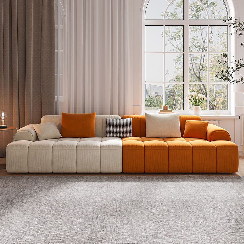 【限時優惠】輕奢現代簡約客廳創意豆腐塊沙發直排小戶型科技絨雙三人組合沙發