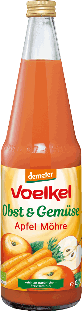 Voelkel德國維可 蘋果胡蘿蔔汁700毫升*6罐