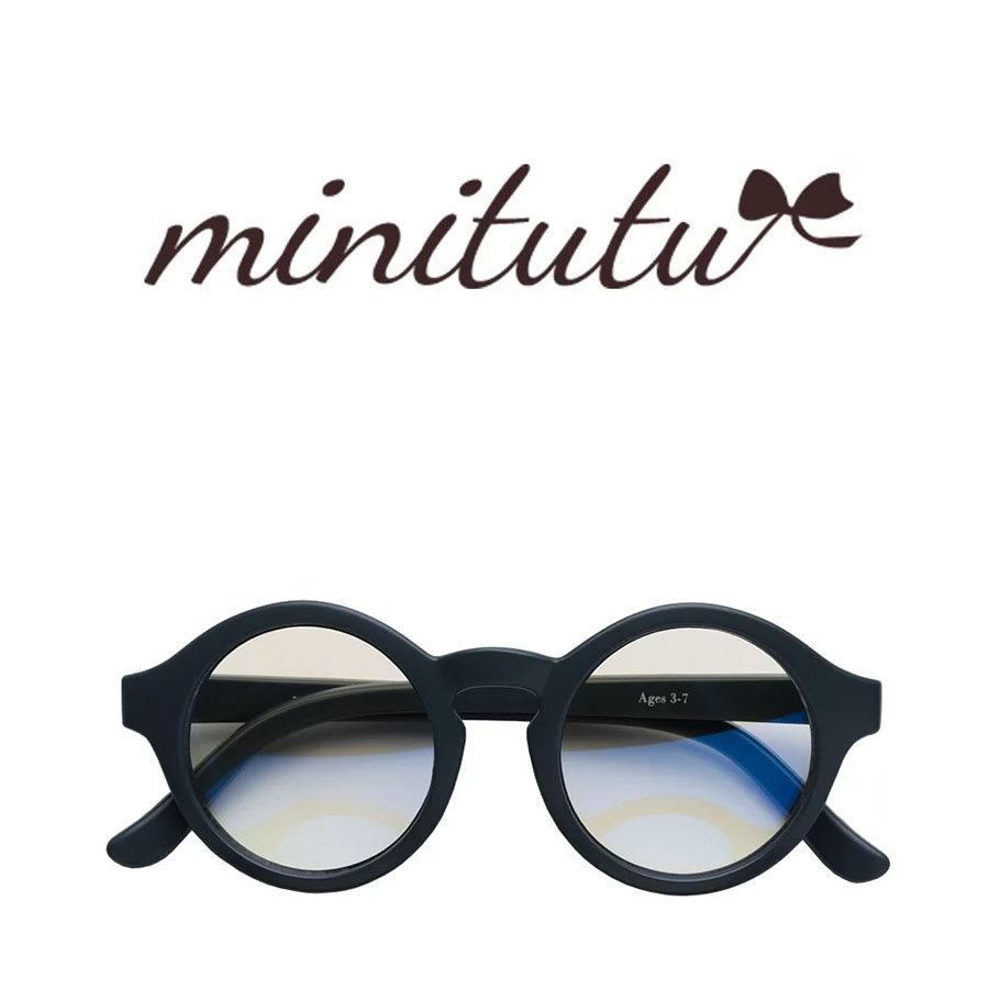 【MiniTutu】兒童藍光眼鏡 幼童藍光眼鏡 (圓框 / 灰)