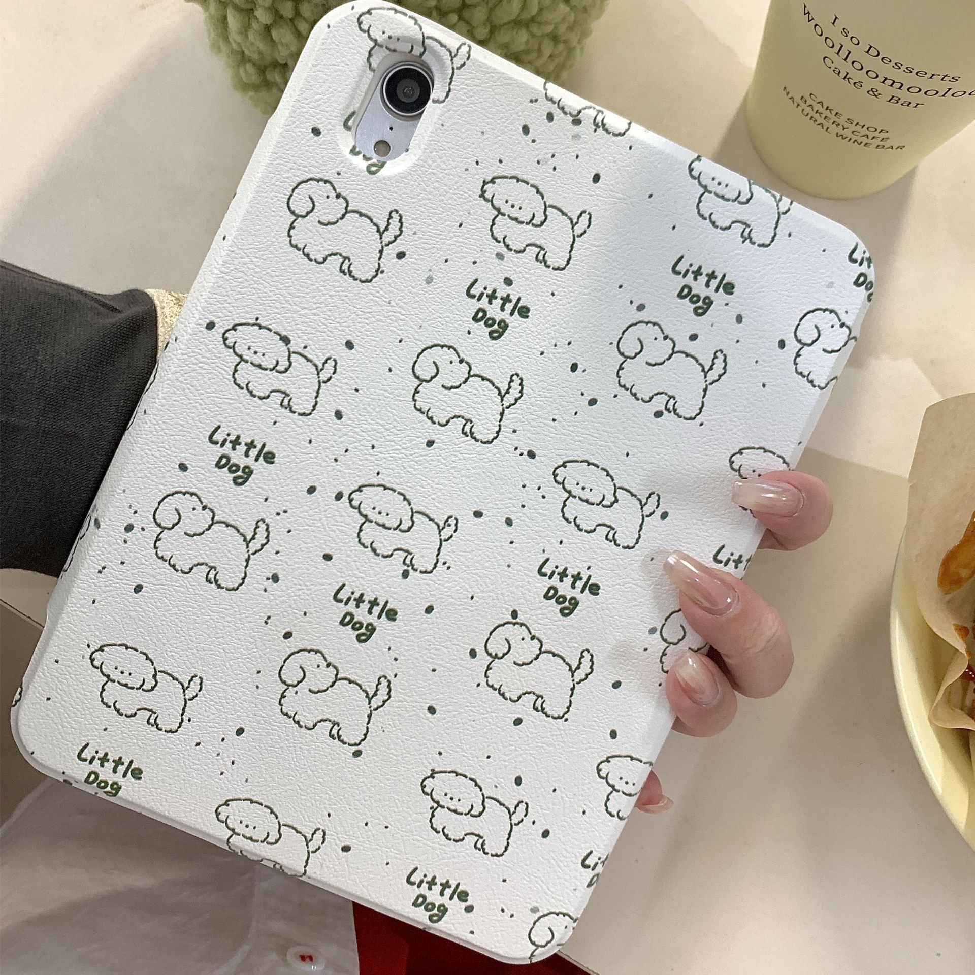 線條狗狗保護套 適用iPad2024保護套mini7新款360磁吸分離Air6蘋果iPad10