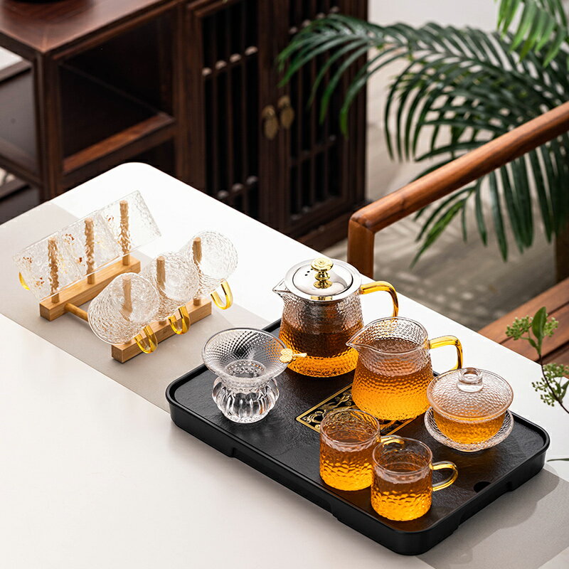 玻璃茶具套裝家用茶杯功夫茶耐高溫加厚大容量過濾泡茶紅茶花茶壺
