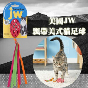 【貓玩具】美國JW 飄帶美式貓足球
