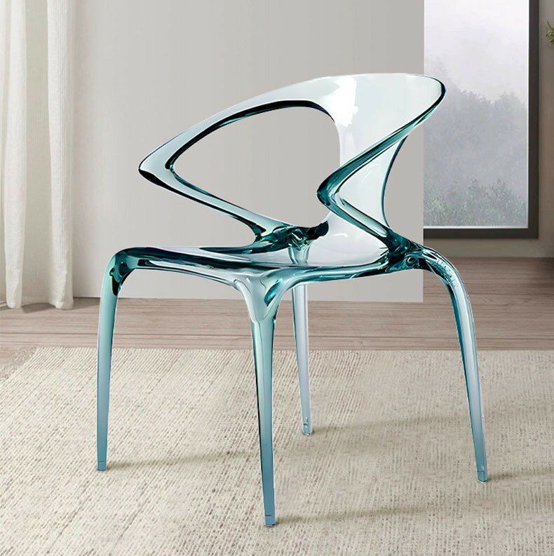 亞克力透明椅子家用餐椅北歐創意設計水晶椅AVA椅輕奢休閑靠背椅