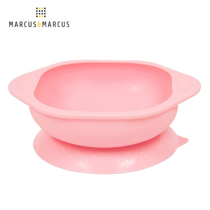 【加拿大 Marcus & Marcus】動物樂園矽膠防漏幼兒學習吸盤碗-粉紅豬(粉)