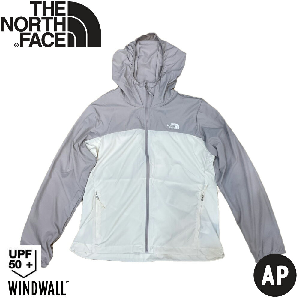 【The North Face 女 防曬外套 AP《 沙丘白/月光灰》】8CJZ/登山/薄外套/抗UV/防風 0