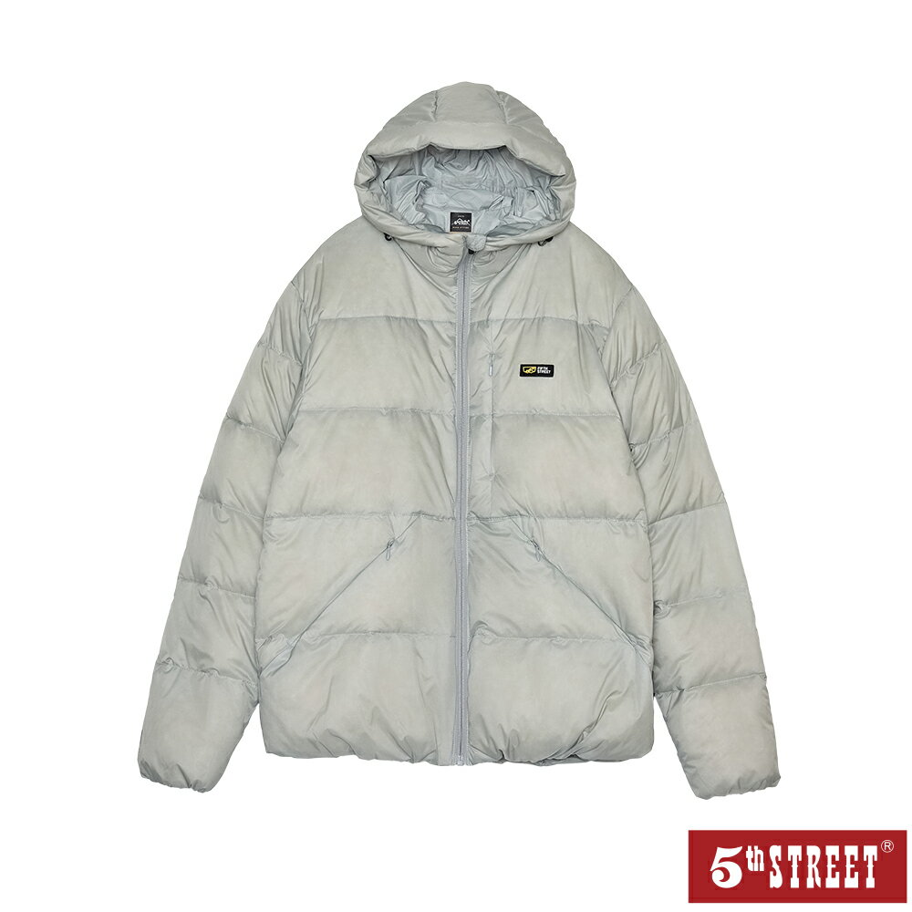 中性款 貼袋 羽絨外套 灰色 (510621) 【5th STREET】【APP下單天天10%回饋】 治裝激推 最高折426