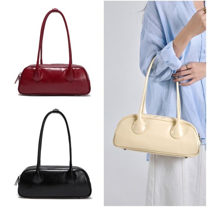 【米蘭精品】現貨+預購 真牛皮側背包手提包真皮革斜背包單肩包托特包隨身包-輕奢小眾腋下女包包4色74mk90