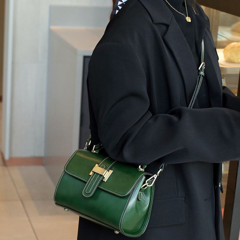 【米蘭精品】現貨+預購 真牛皮側背包手提包真皮革斜背包單肩包托特包隨身包-復古高級通勤女包包5色74mk71