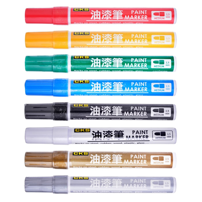 油漆筆 CKS PA-2082 油漆筆 粗字 2.5mm (台灣製造) 8色可選【APP滿額下單10%點數(單一帳號最高1000點)】9/30止