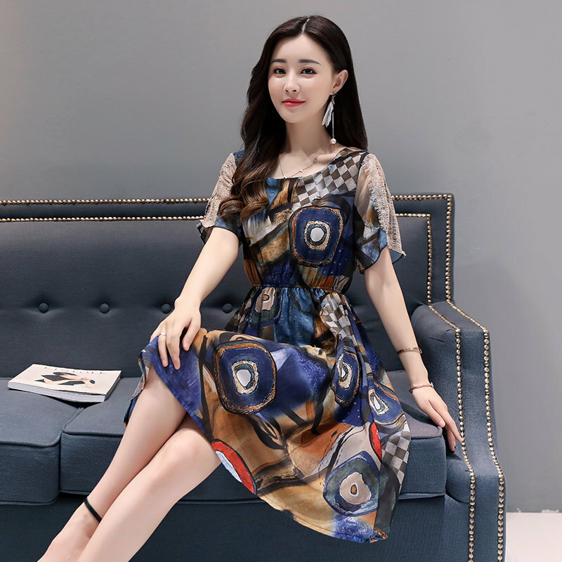 FINDSENSE G5 韓國時尚 新款 女裝 連身裙 雪紡 修身 百搭 顯瘦 裙子