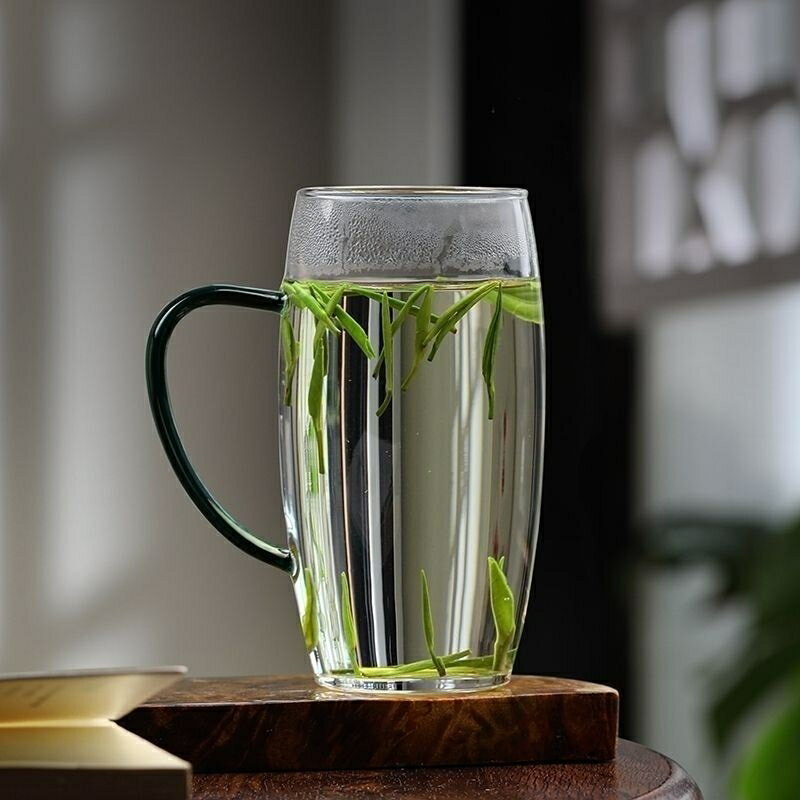 【免運】開發票 美雅閣| 茶壺 加厚玻璃杯高硼硅綠茶杯家用透明泡茶杯子耐高溫水杯男士喝水杯