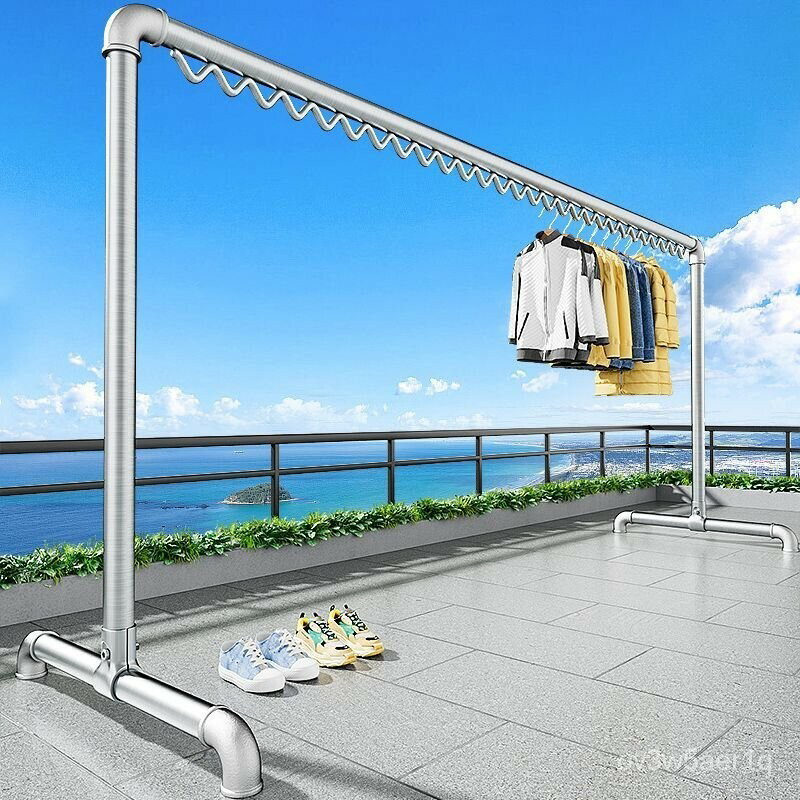 開立發票 免運特厚鋼管晾衣架 戶外加厚傢用掛衣服簡易曬被涼衣桿 掛衣架 晾衣架 曬衣架 衣撐 衣架子 掛衣架 弔衣架 曬架 晾衣桿子