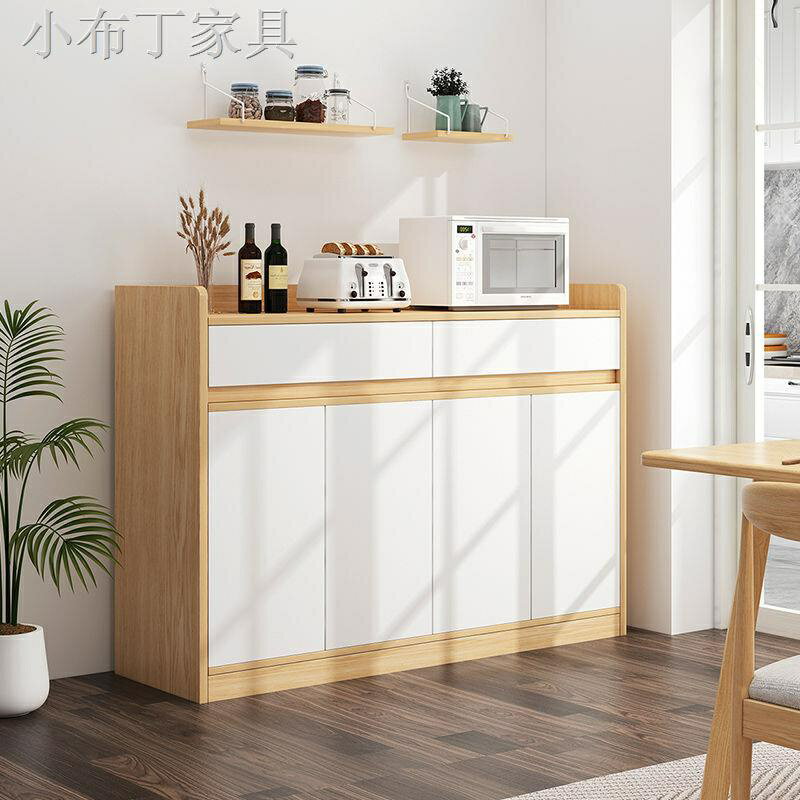 餐邊柜簡易櫥柜廚房落地收納置物架家用多功能微波爐多層碗柜子