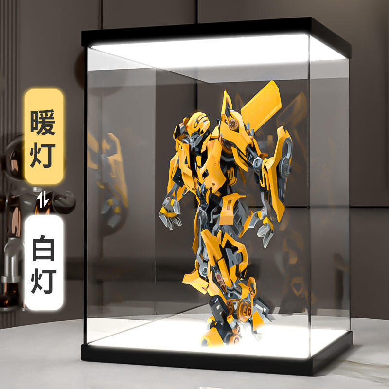 亞克力展示盒 防塵罩 盲盒展示盒 透明收納盒 亞克力樂高展示盒帶燈高達模型積木手辦透明燈光發光展示盒