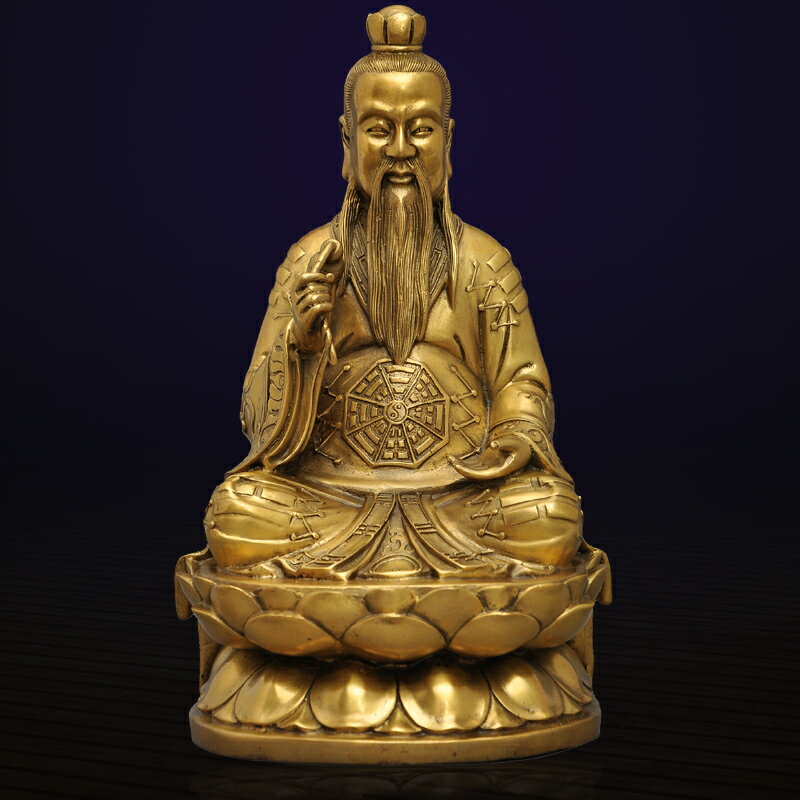 銅製 三清三聖仏像 玉清上清太清 仏堂 置物 工芸品 黃銅三清道祖像擺件銅像太清玉清上清道德元始靈寶天尊神像工藝品| 協貿