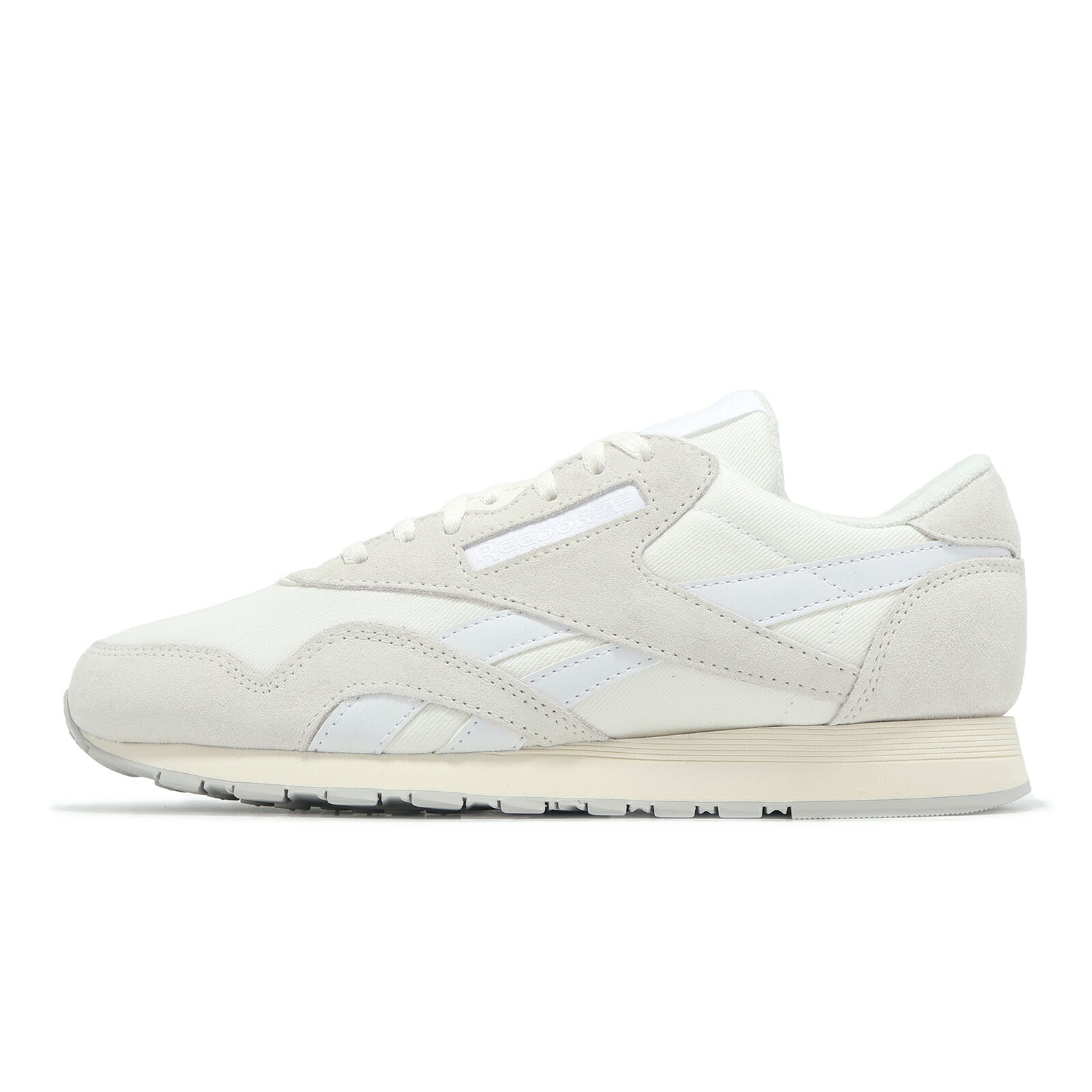Reebok 休閒鞋 Classic Nylon 男鞋 白 米白 低筒 復古 拼接 麂皮 100221164