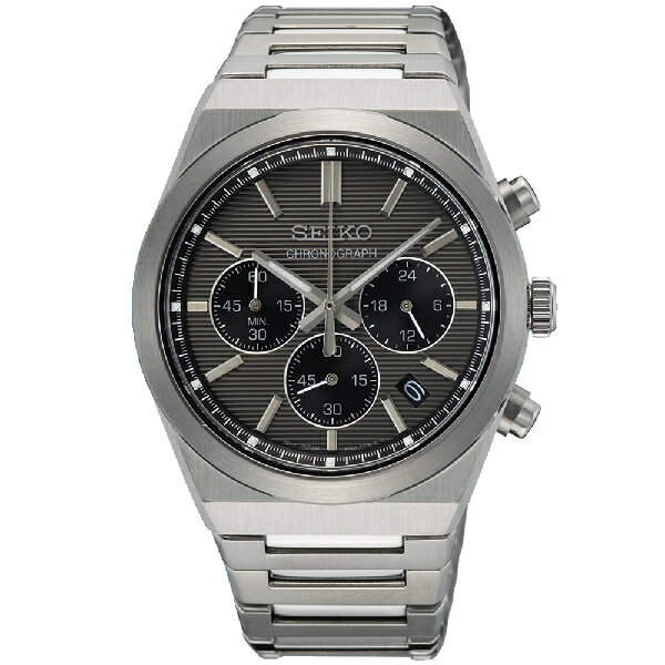 seiko SK037精工錶 CS系列 SSB455P1(8T63-02F0N) 三眼計時腕錶 黑灰面 40mm｜樂天全館特惠中★指定刷卡回饋10%