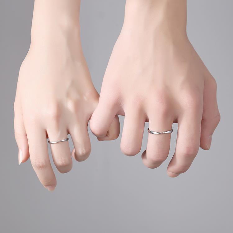 莫比烏斯環情侶戒指純銀一對男女小眾設計時尚個性輕奢冷淡風對戒 全館免運