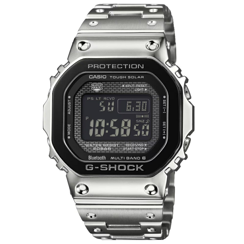 CASIO卡西歐 5000 系列 GMW-B5000BT-1 藍牙智能手機配對全金屬設計潮流腕錶 黑面 43.2mm｜樂天領券現折★全館特惠中★指定刷卡回饋10%