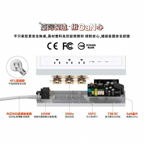 【含稅公司貨】YOUPIN Innfact GaN好快 氮化鎵 73W 快充延長線 無磁吸款 適用MacBook PD 3