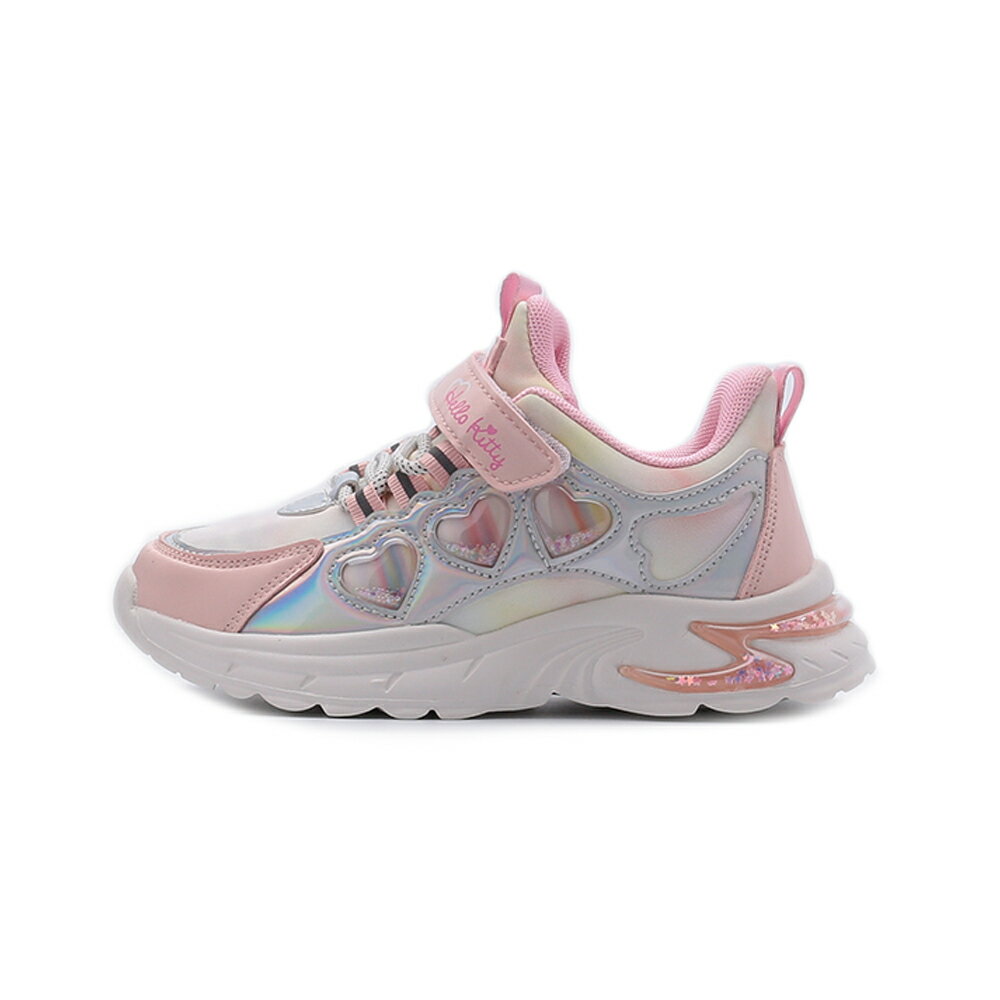 HELLO KITTY 愛心泡泡星星亮片底中大童運動鞋 粉 中大童鞋