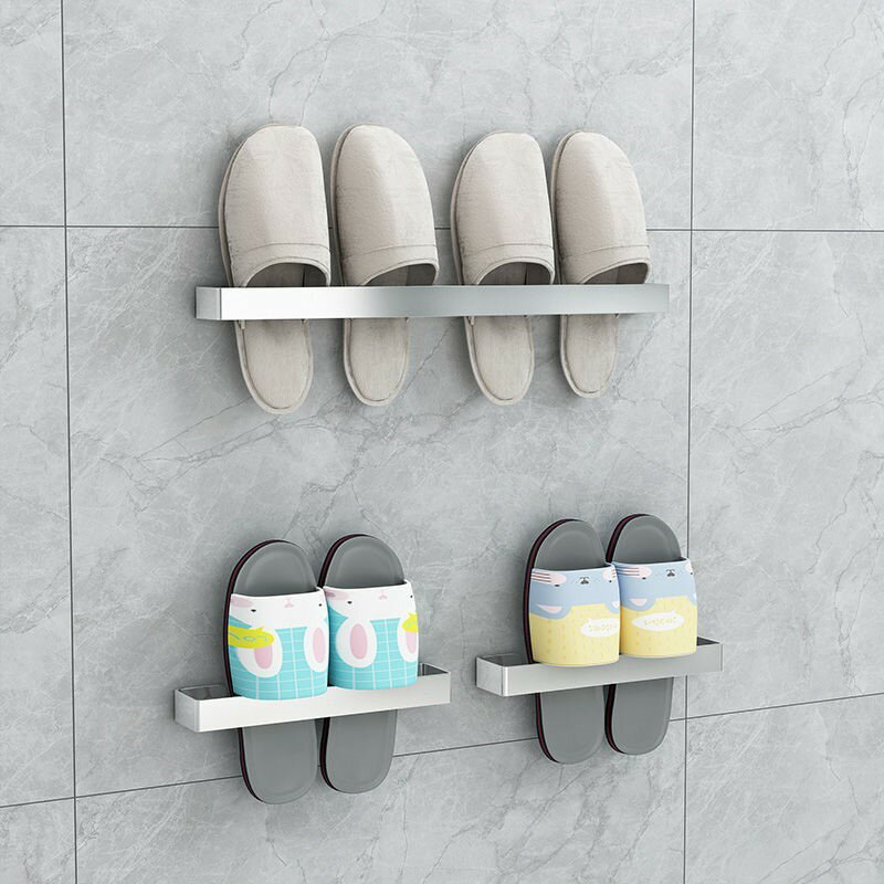 浴室拖鞋架墻壁掛式免打孔洗手衛生間宿舍廁所門后放鞋子收納