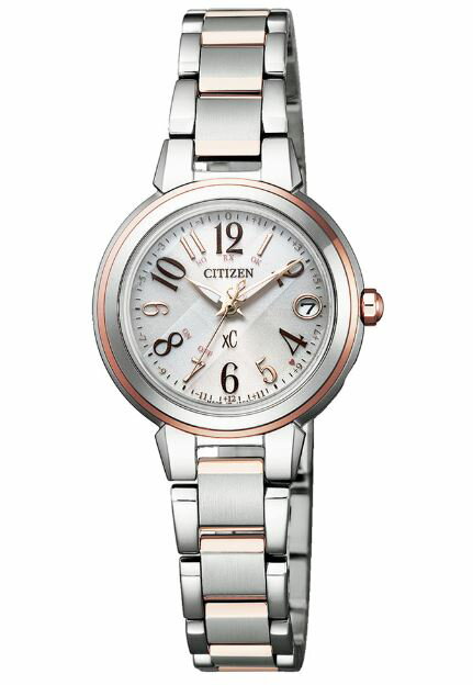 CITIZEN星辰 ES9434-53X 電波光動能時尚玫瑰金萬年曆女錶/銀 25mm｜樂天全館特惠中★指定刷卡回饋10%