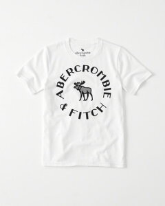 美國百分百【Abercrombie & Fitch】T恤 AF 短袖 麋鹿 kids 女 男 情侶裝 白色 XS S號 H965