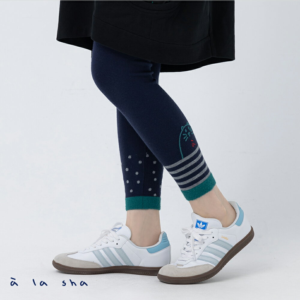 a la sha 圓圈線條針織內搭褲