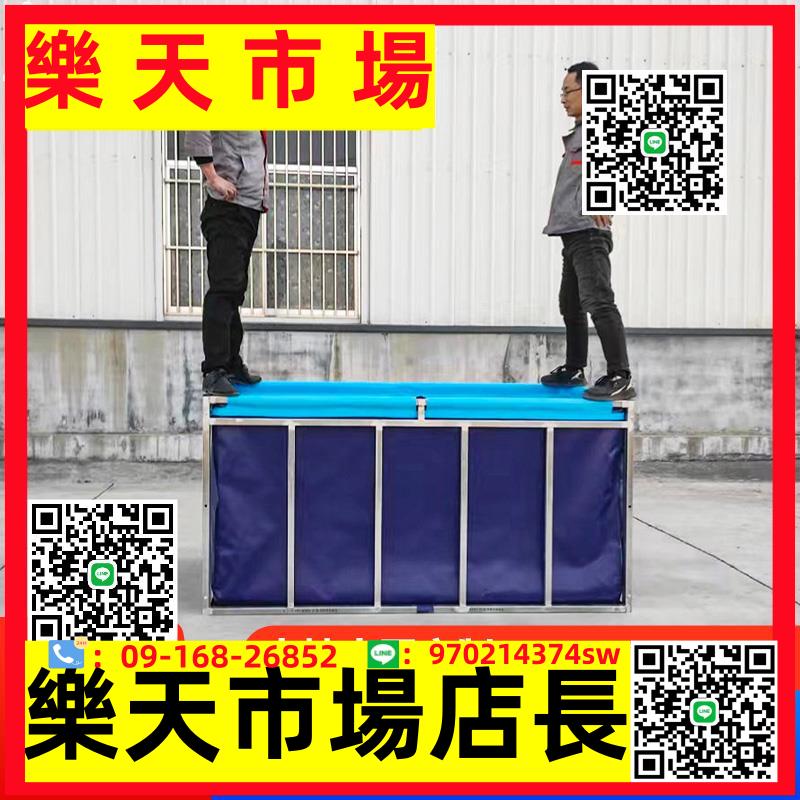 （高品質）帆布魚池養殖加厚帶支架養魚池大型戶外庭院蓄水池防水布錦鯉水池