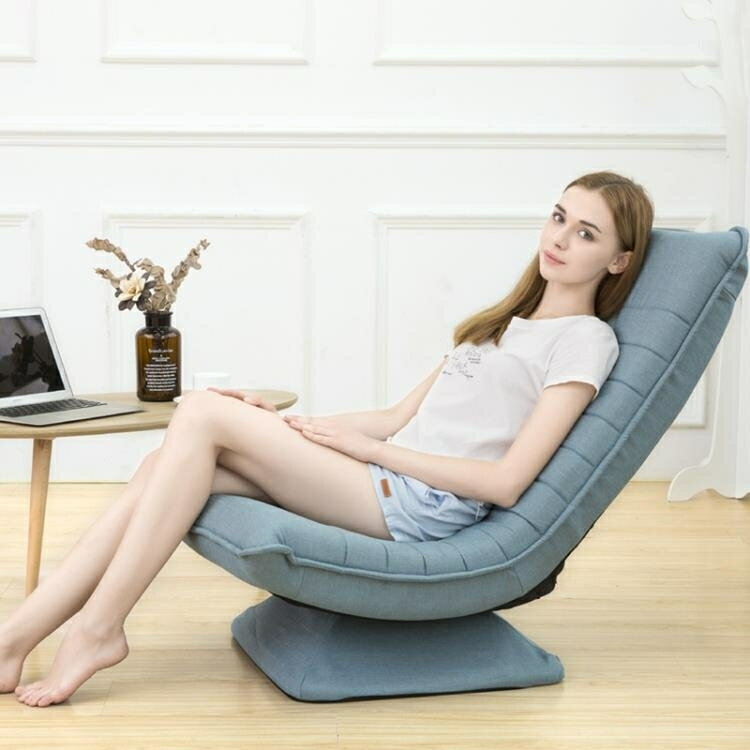 個性創意月亮椅子簡約現代榻榻米小戶型懶人沙發單人轉椅可拆洗