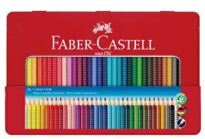 Faber-Castell GRIP握得住好點子水性色鉛筆36色/鐵盒112436