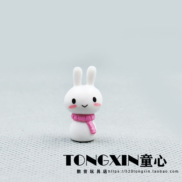 Q萌可愛小兔子迷你版/超小號卡通公仔模型玩偶微景觀擺件場景 1