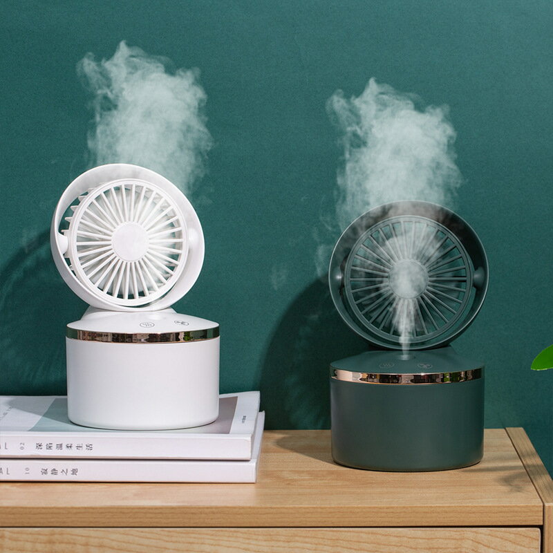 水冷加濕風扇無線款補水霧化香薰加濕器usb充電車載迷你便攜跨境