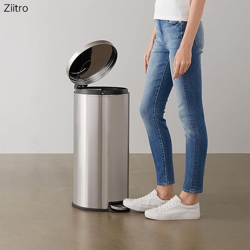 垃圾桶 不銹鋼垃圾桶30L家用腳踏廚房?所客廳高檔大號帶蓋衛生間大容量 逸雅家居館