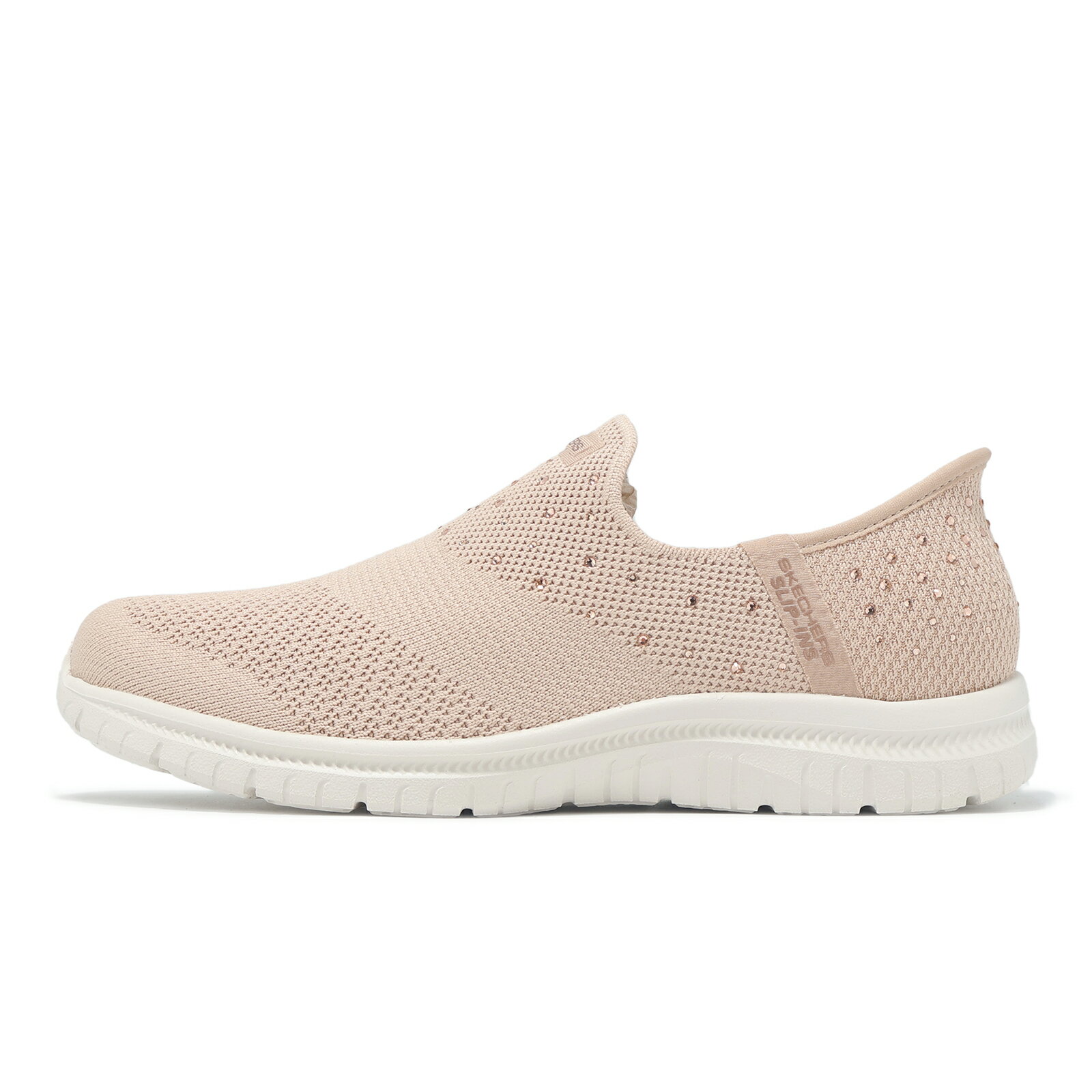 Skechers 休閒鞋 Virtue-Starlight Slip-Ins 寬楦 女鞋 卡其 白 套入式 懶人鞋 104450WCHMP