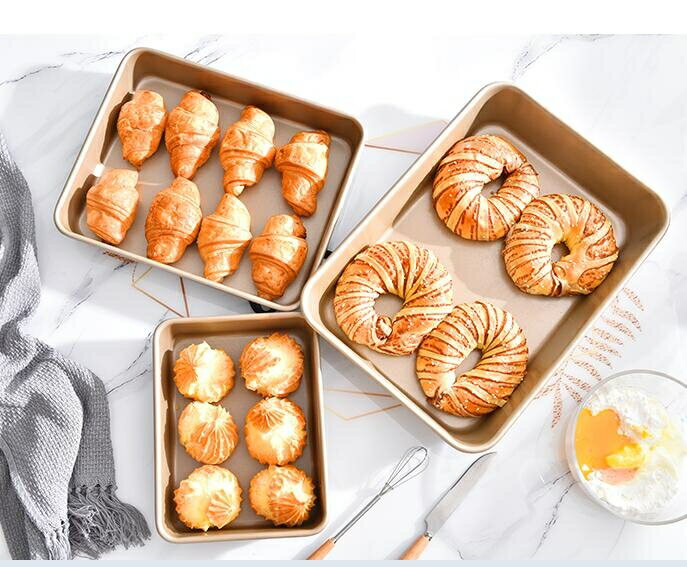 烘焙模具 烤盤烤箱家用多功能長方形古早蛋糕模具卷面包餅干雪花酥