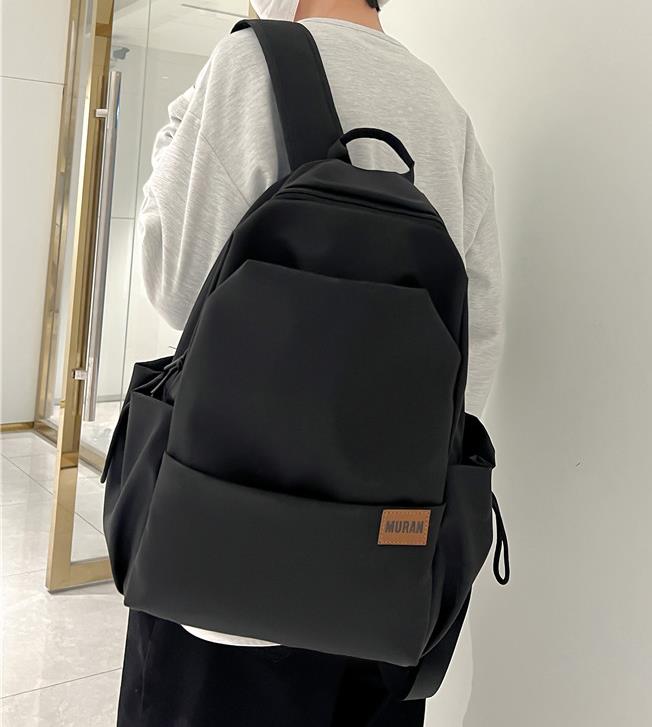 黑色書包男高中生大容量雙肩包男士背包大學生電腦包尼龍布旅行包
