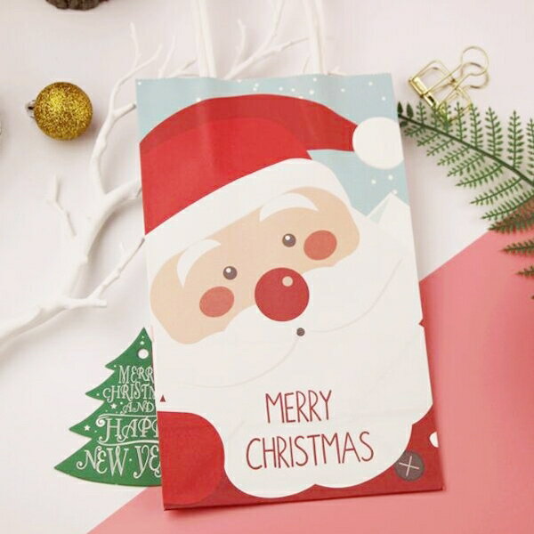 聖誕節 老人 拐杖糖 雪人 聖誕樹 禮物球 手提紙袋 糖果袋 禮物袋 包裝袋【BlueCat】【RXM0284】