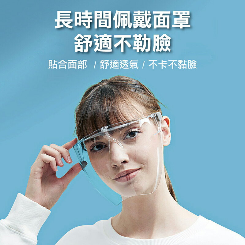 耳戴式透明防護安全面罩 可戴眼鏡 台灣台中現貨 防飛沫
