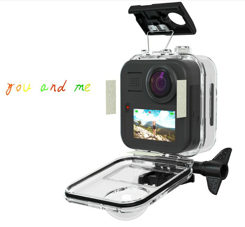 適用 GoPro MAX 全景運動相機防水殼 邊框水下 潛水保護殼帶觸摸