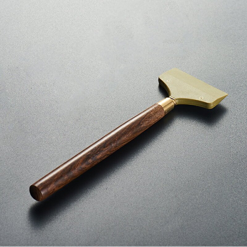 茶盤刮水器黑檀木手柄茶刮 積水清理刮片橡膠 茶具配件零配茶掃 5