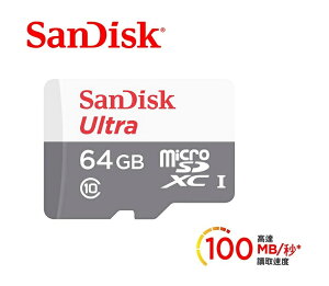 【最高折200+4%回饋】SanDisk 64GB Ultra Micro SDXC UHS-I 記憶卡(100MB/s)無轉卡