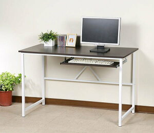 120防潑水電腦桌(附鍵盤架) 工作桌 穩固耐用【馥葉】型號DE017-K 可加購玻璃、調整腳墊、活動輪