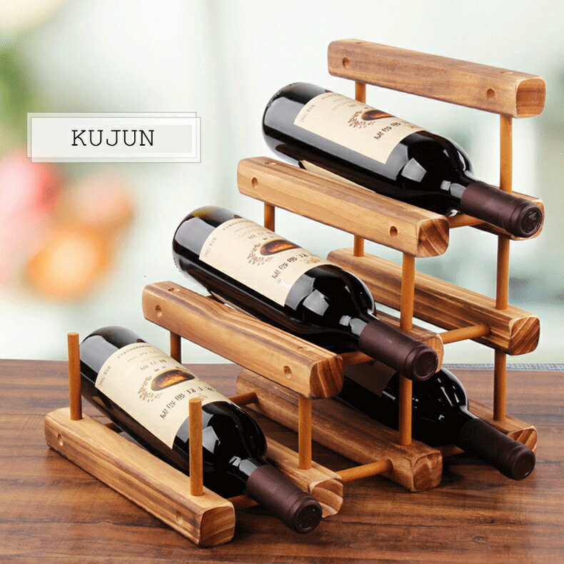 歐式實木紅酒架擺件創意葡萄酒架家用酒瓶架簡約展示架客廳酒架子