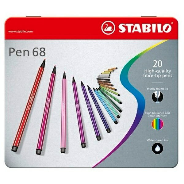 STABILO 68系列彩色筆鐵盒20色*6820-6【領券滿額再折千8/31止】