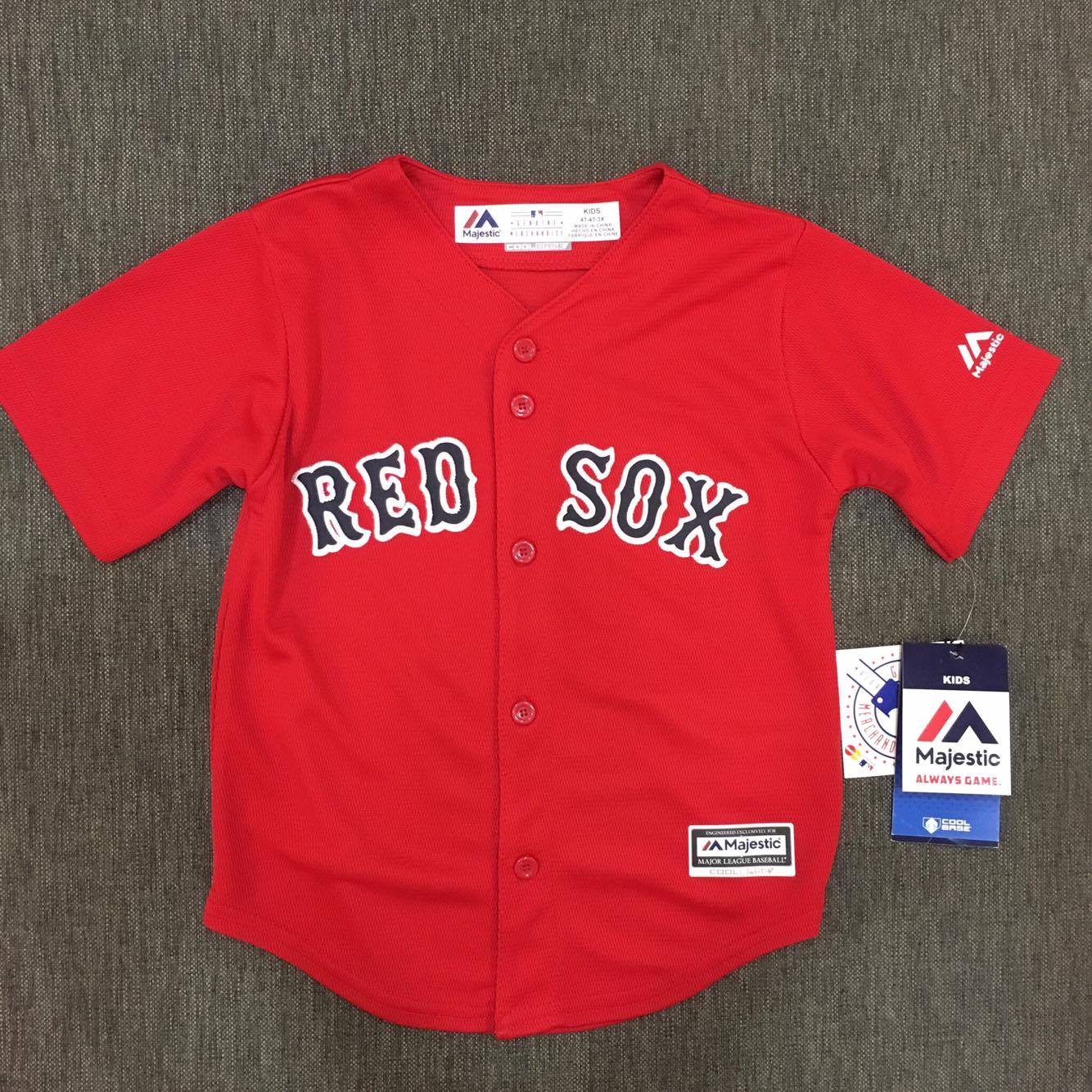 【蟹老闆】Majestic 孩童 棒球球衣 大聯盟 MLB 波士頓紅襪 Boston Red Sox 2T~4T