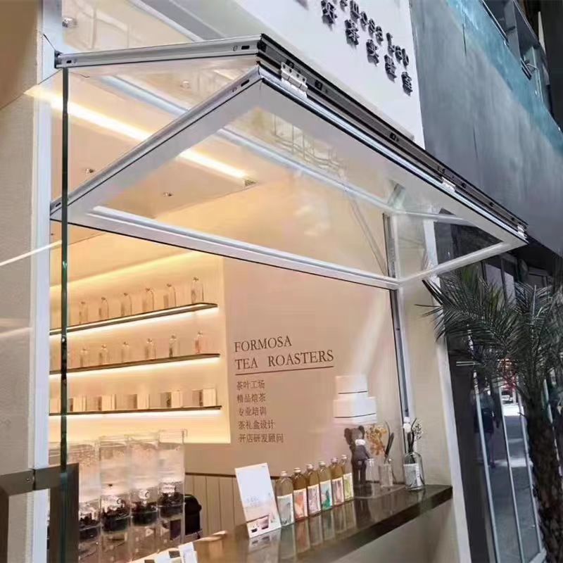 免運/快速出貨 鋁合金上下折疊窗咖啡店奶茶店廚房提拉升降窗全開窗